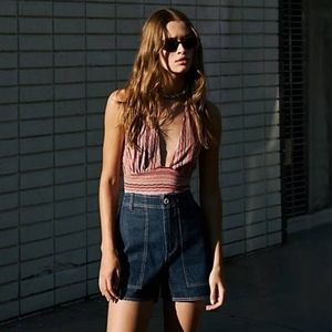 NWOT Brixton Vancouver Indigo Wash High Waisted Shorts 27